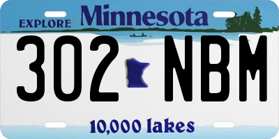 MN license plate 302NBM
