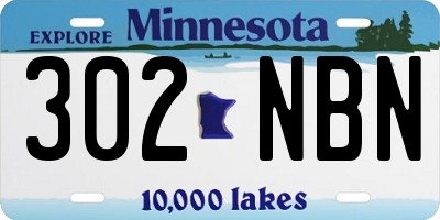 MN license plate 302NBN
