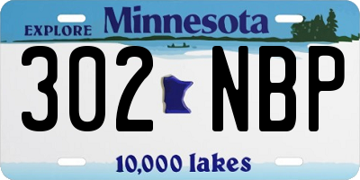 MN license plate 302NBP