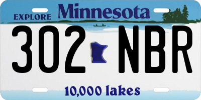 MN license plate 302NBR