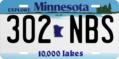 MN license plate 302NBS