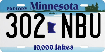 MN license plate 302NBU