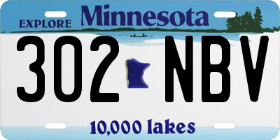 MN license plate 302NBV