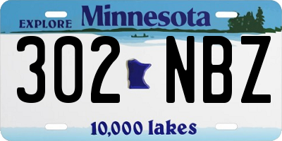MN license plate 302NBZ