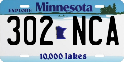 MN license plate 302NCA
