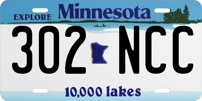 MN license plate 302NCC