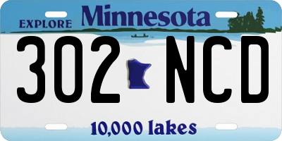 MN license plate 302NCD