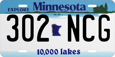 MN license plate 302NCG