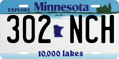 MN license plate 302NCH