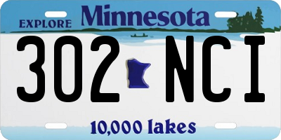 MN license plate 302NCI