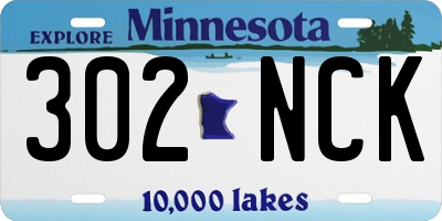 MN license plate 302NCK