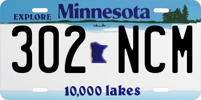 MN license plate 302NCM