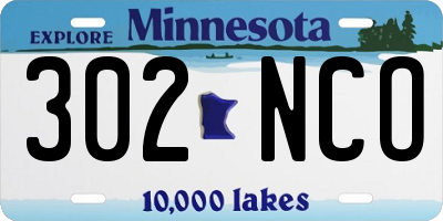 MN license plate 302NCO