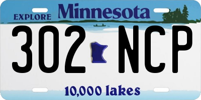 MN license plate 302NCP