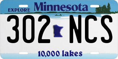 MN license plate 302NCS