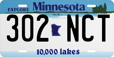 MN license plate 302NCT