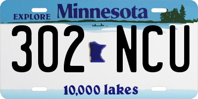 MN license plate 302NCU