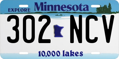 MN license plate 302NCV