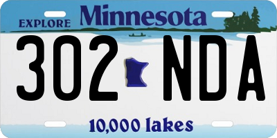 MN license plate 302NDA