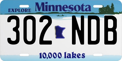 MN license plate 302NDB