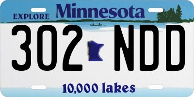 MN license plate 302NDD