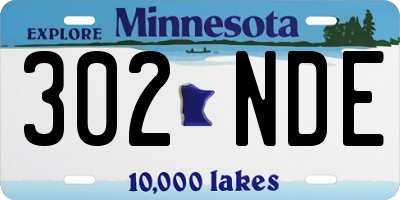 MN license plate 302NDE