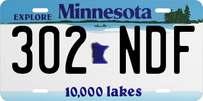 MN license plate 302NDF