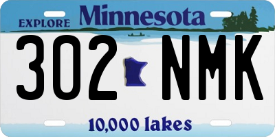MN license plate 302NMK