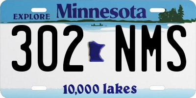 MN license plate 302NMS