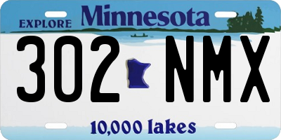 MN license plate 302NMX