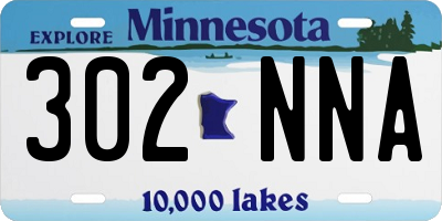 MN license plate 302NNA