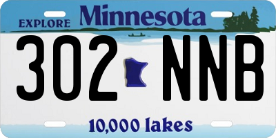 MN license plate 302NNB