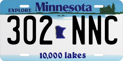 MN license plate 302NNC