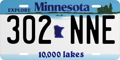 MN license plate 302NNE