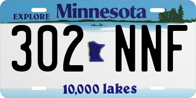 MN license plate 302NNF