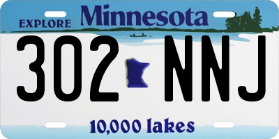 MN license plate 302NNJ