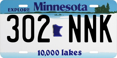 MN license plate 302NNK
