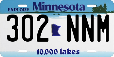 MN license plate 302NNM