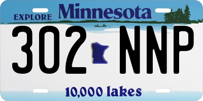 MN license plate 302NNP