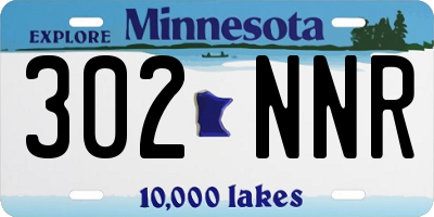 MN license plate 302NNR