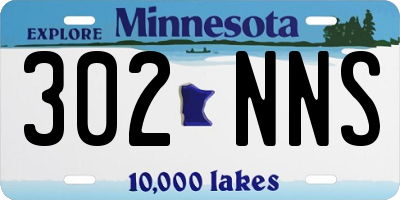 MN license plate 302NNS