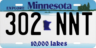 MN license plate 302NNT