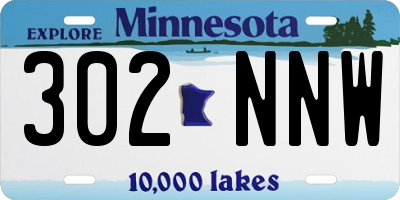MN license plate 302NNW
