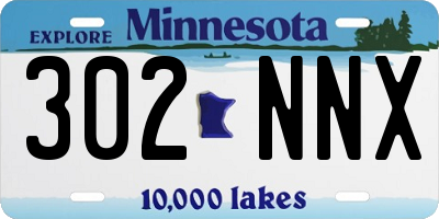 MN license plate 302NNX