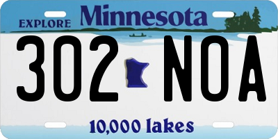 MN license plate 302NOA