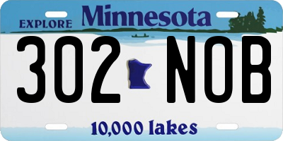 MN license plate 302NOB