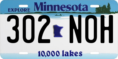 MN license plate 302NOH