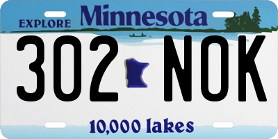 MN license plate 302NOK