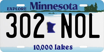 MN license plate 302NOL