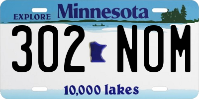MN license plate 302NOM